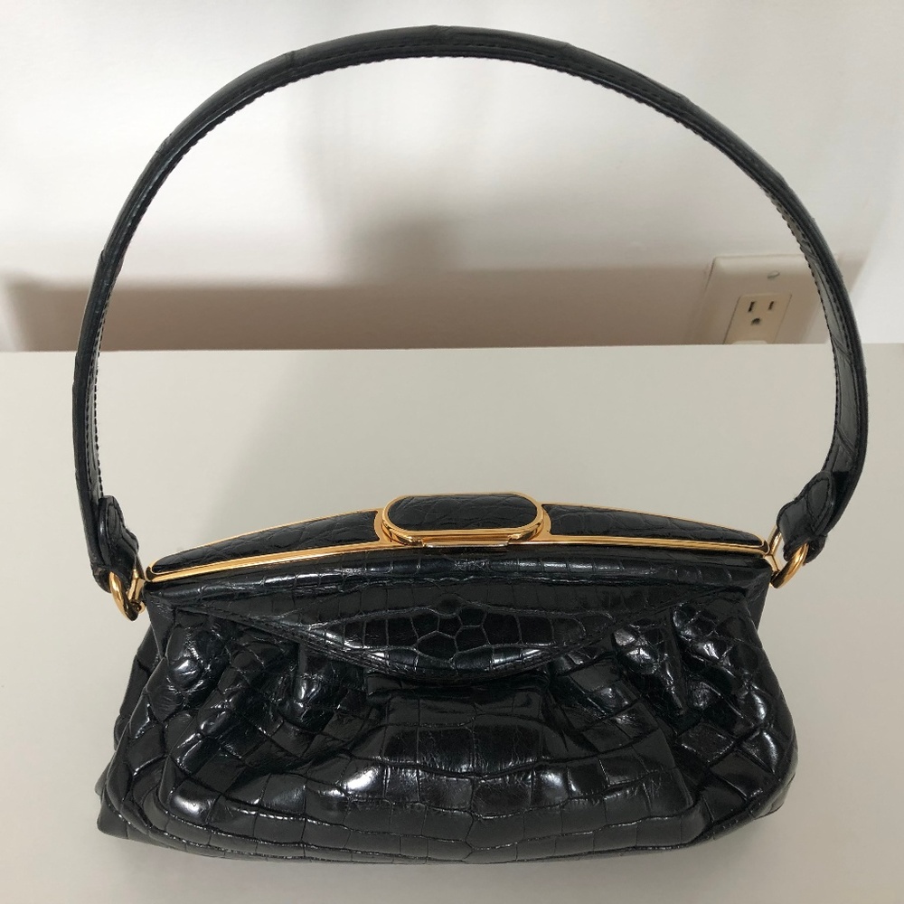 Ralph Lauren Black Snakeskin Handbag